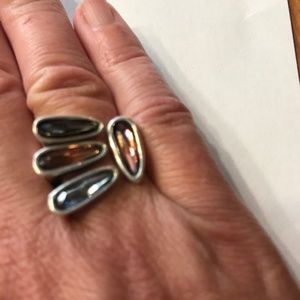 Uno de 50 silver ring with colorful crystals